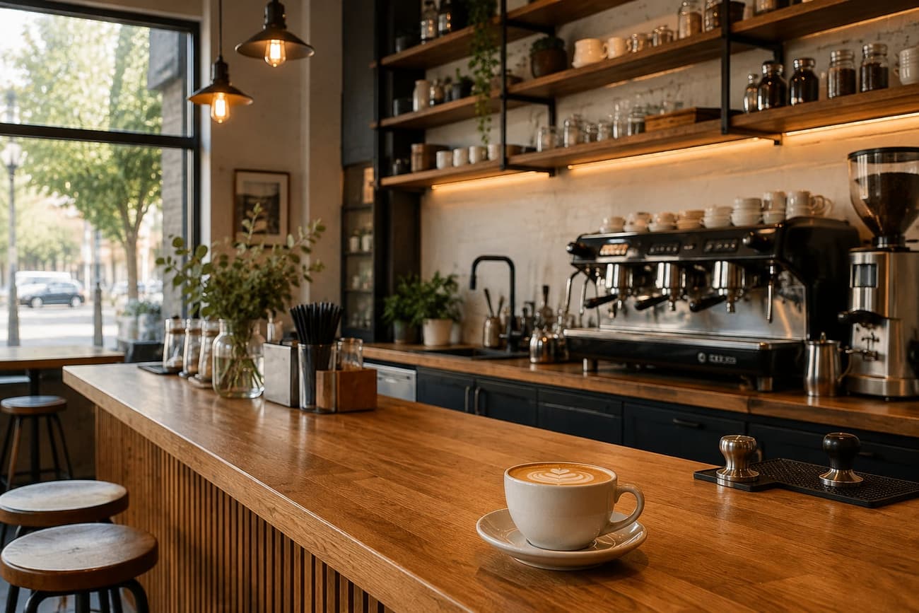 Ambiente de cafetería con empaques TodoCajas JEMD