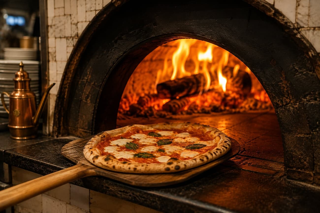 Ambiente de pizzería con empaques TodoCajas JEMD