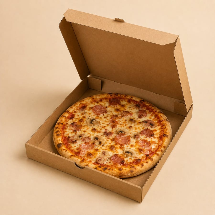 Caja Pizza TodoCajas JEMD en uso